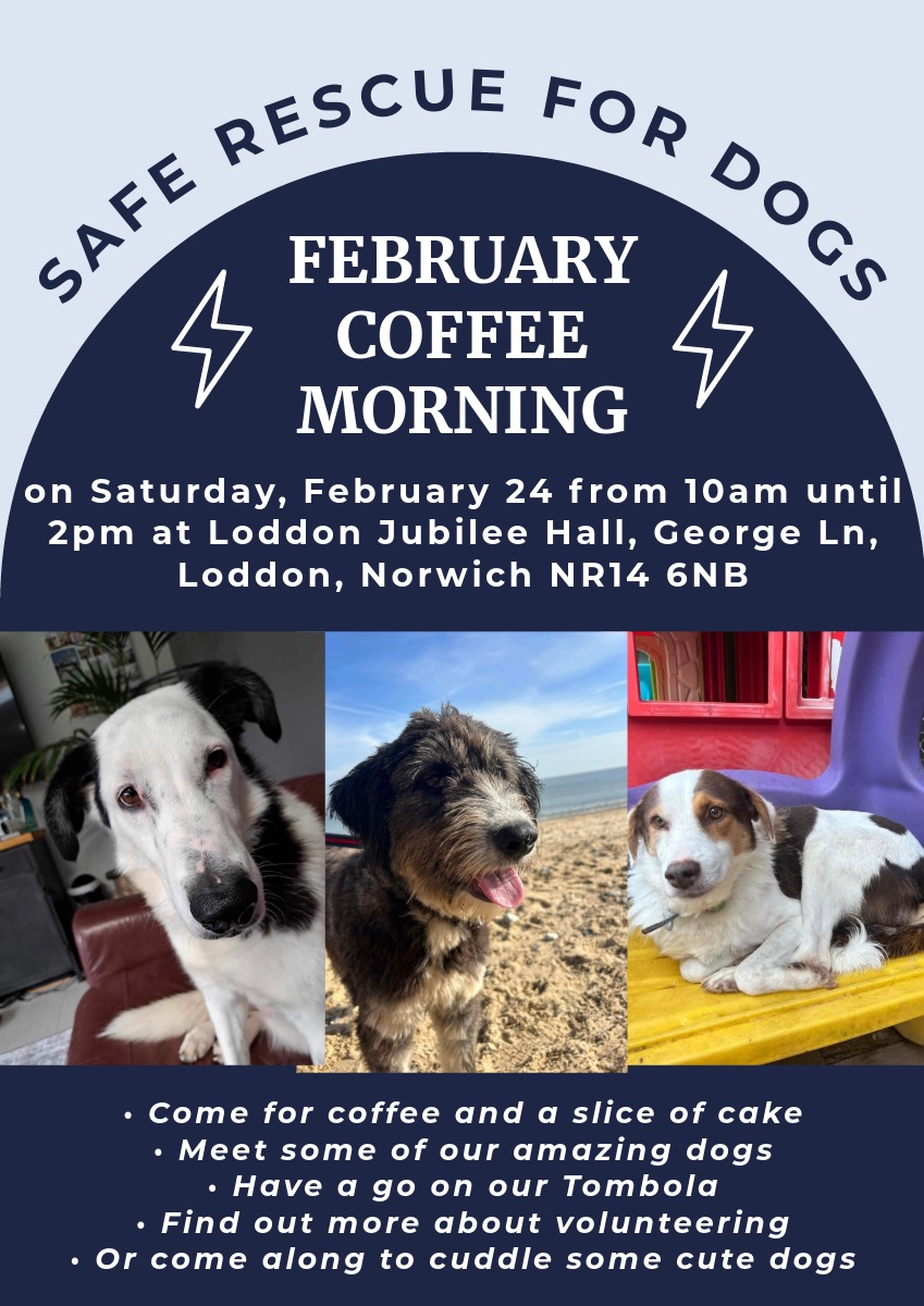 Safe Rescue for Dogs February Coffee Morning – Sat 4th Feb 2024
